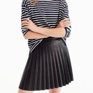 J. Crew Faux Leather Pleated Skirt